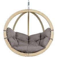 Amazonas Globo Single Hanging Egg Chair - Luxury Indoor & Outdoor Garden Swing Chair - Spruce Wood - 120kg in Taupe