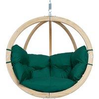 Amazonas Globo Single Hanging Egg Chair - Luxury Indoor & Outdoor Garden Swing Chair - Spruce Wood - 120kg in Dark Green