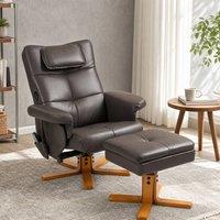 STILVORA Recliner Chair with Footstool, Massage & USB, Brown