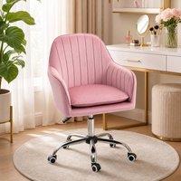 STILVORA Office Chair with Adjustable Height & Seat Cushion in Pink
