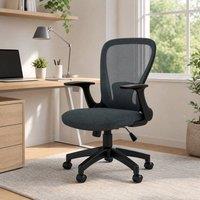 STILVORA Office Chair with Flip-up Armrests & Tilt Function in Grey