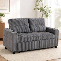 STILVORA 2 Seater Sofa Bed with Pull-Out Design in Grey