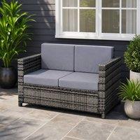 STILVORA 2 Seater Sofa with Cushions & Armrests in Grey
