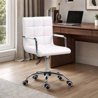 STILVORA Office Chair with Adjustable Height & Armrests in White