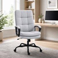 STILVORA High Back Office Chair in Grey Linen
