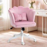 STILVORA Office Chair with Tilt Function in Pink Velvet