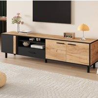 STILVORA 180cm TV Stand with 3 Doors & Drawer in Natural