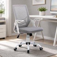 STILVORA Grey Office Chair with Flip-up Armrests & Tilt Function