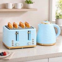 STILVORA Kettle & Toaster Set 1.7L 4 Slice Blue