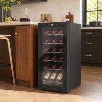 STILVORA Wine Cooler 18 Bottle with Glass Door & LED Black