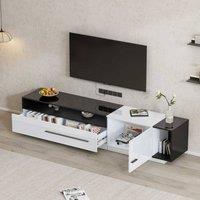 STILVORA TV Stand with 1 Drawer & 3 Shelves in Black & White