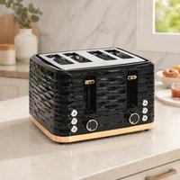 STILVORA Four-Slice Toaster with 7 Toasting Levels Black