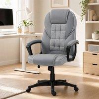 STILVORA Grey Faux Leather Office Chair