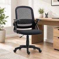 STILVORA Office Chair with Mesh Back & Flip-up Armrests in Black