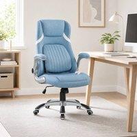 STILVORA Office Chair with Adjustable Height & Flip-Up Armrests in Blue