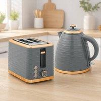 STILVORA Kettle & Toaster Set 1.7L with 7 Browning Levels in Grey