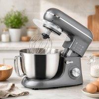 STILVORA Kitchen Stand Mixer 4.5L with 6 Speeds in Silver in Dark Grey
