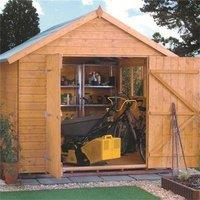 Rowlinsons 10 x 8 Feet Premier Range Shed - L306 x W244 x H242 cm in Brown