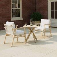 Charles Bentley Delgada Acacia & Weave Bistro Set in Natural