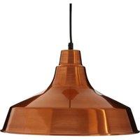 Orsina Copper Pendant Light With Wide Metal Shade, Warm Tone Ceiling Drop Lamp, Hanging Lamp With Wide Rim Shade in Gold