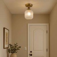 Pagazzi Riva Antique Brass Semi-Flush Ceiling Light in Gold