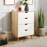 Home Source Sideboard Chest Drawers TV Stand Bedside Living Room Boden in Light Oak
