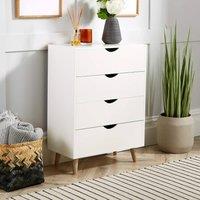 Home Source Sideboard Chest Drawers TV Stand Bedside Living Room Boden in White