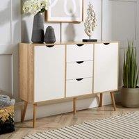 Home Source Boden 3 Drawer 2 Door Sideboard Unit in Natural