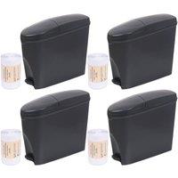 ProKleen Black Pedal Operated Toilet Sanitary Bin 20L Capacity & Bin Liners in Charcoal | Size: 4 Pack