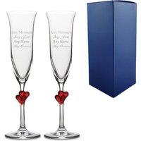 Uniqueful Personalised L'Amour Red Heart Champagne Flutes Wedding Gift