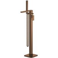 Balterley Square Freestanding Bath Shower Mixer Tap with Kit - Brushed Bronze in Brown