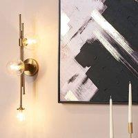 Wyld and Coco Luxe Wall Lamp Gold Iron Glass 3 Light Modern Glam Wall Light
