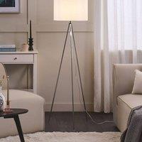 Wyld and Coco Floor Lamp Silver Tripod 148 cm with White Drum Shade