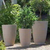 Wyld and Coco Tall Beige Stone Plant Pot 43 x 43 x 60 cm Indoor Outdoor