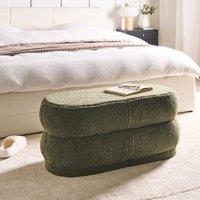 Wyld and Coco Boucl Green Upholstered Bed Bench Stool