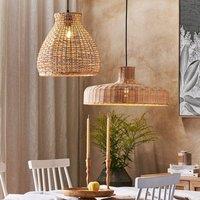 Wyld and Coco Handwoven Rattan Pendant Lamp - Natural Brown Wicker Shade