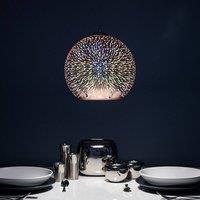 Wyld and Coco Pendant Ceiling Lamp - Copper Glass Globe with Starburst Glow