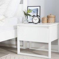 Wyld and Coco Bedside Table White Pine 50 x 43 cm One Drawer with Soft-Close
