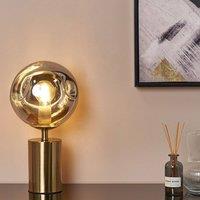 Wyld and Coco Brass Table Lamp with Irregular Glass Shade Modern Glam in Bronze