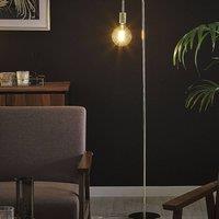 Wyld and Coco Gold Gloss Floor Lamp - Iron Arched Frame with Exposed Bulb