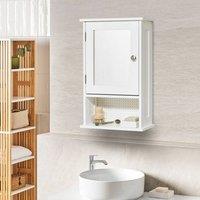 Wyld and Coco Three-Shelf Mirror Cabinet White MDF 34 x 53 cm