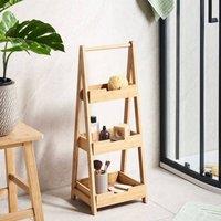Wyld and Coco 3-Tier Bamboo Bathroom Shelving Unit - Light Brown