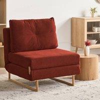Wyld and Coco 5 Position Reclining Red Fabric Sofa Bed One No Armrests Compact