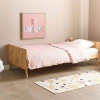 Wyld and Coco EU Single Bed Frame 90x200 cm Pine Slatted Base in Brown