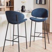 Wyld and Coco Navy Blue Armless Dining Bar Chairs Set of 2