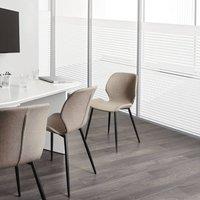 Wyld and Coco Taupe Conference Chairs Set of 2 Woven Polyester Upholstery Iron in Beige