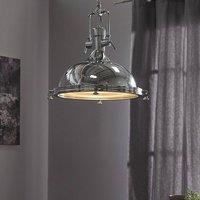 Wyld and Coco Industrial Pendant Lamp Silver Chromed Metal