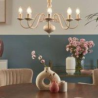 Wyld and Coco 8-Light White and Gold Iron Pendant Lamp - Vintage Glam