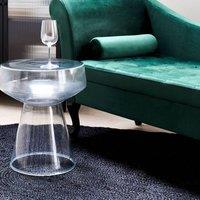 Wyld and Coco Transparent Glass Side Table 37x37x43 cm Oval Modern in Clear | Size: 37 x 37 x 43 cm