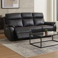 Aspire Kingsmere 3 Seater Power Recliner Sofa in Real Leather in Black